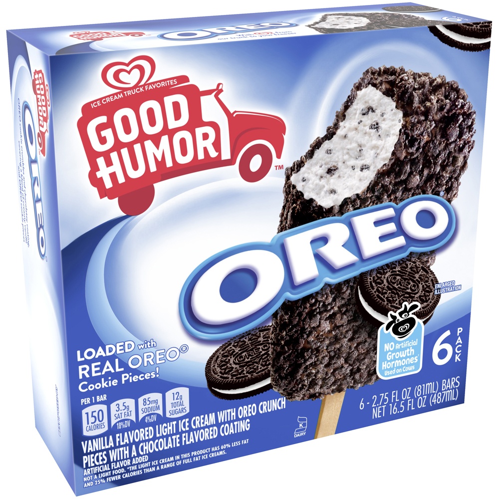 slide 3 of 5, Good Humor Cookies & Crème Frozen Dessert Bars - 16.5oz/6ct, 6 ct