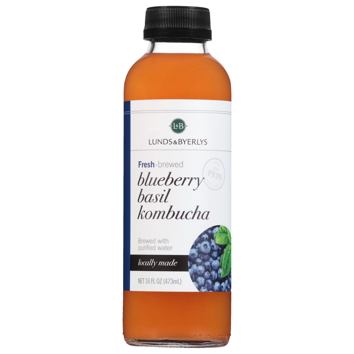 slide 1 of 9, Lunds & Byerlys Blueberry Basil Kombucha 16 fl oz, 16 fl oz