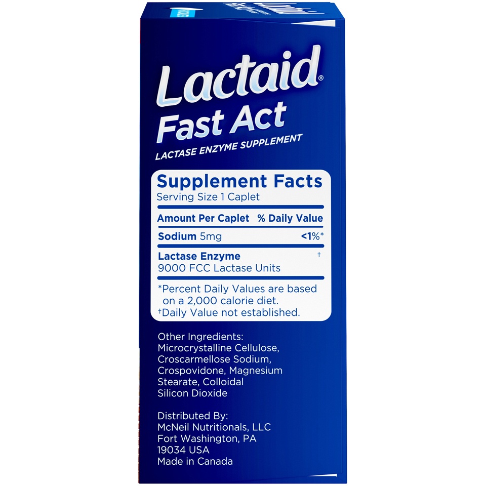 slide 2 of 6, Lactaid Fast Act Lactase Enzyme Supplement Caplets, 60 ct