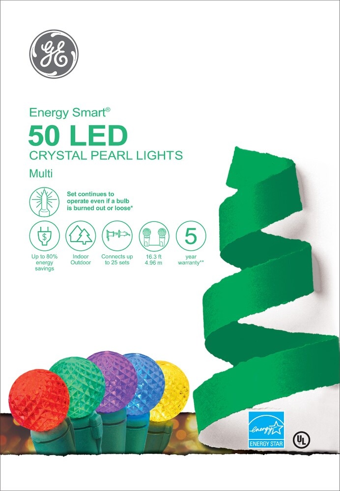 slide 1 of 1, GE Led Crystal Pearl Energy Smart Lights - Multi/Green, 16.3 ft