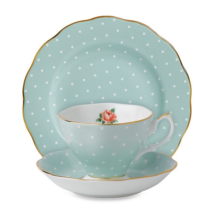 slide 1 of 3, Royal Albert Set - Polka Dot Rose, 3 ct