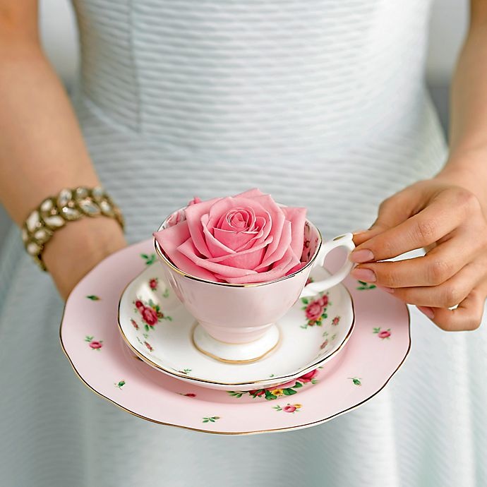 slide 2 of 2, Royal Albert New Country Roses Teacup and Saucer - White, 1 ct