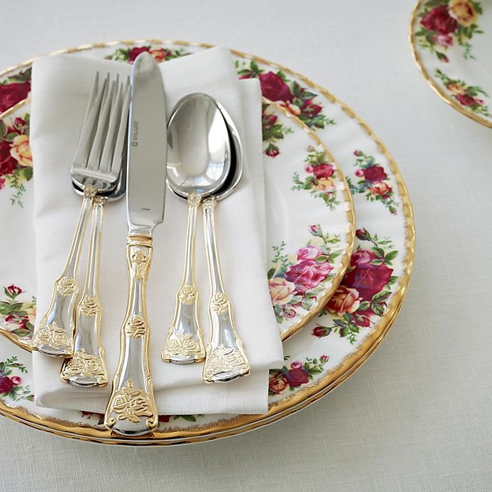 slide 3 of 3, Royal Albert Flatware Set - Old Country Roses, 20 ct