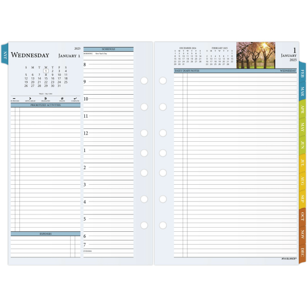 slide 2 of 4, 2025 At-A-Glance Zenscapes Daily/Monthly 2-Page-Per-Day Planner Refill, Desk Size, January To December, 1 ct