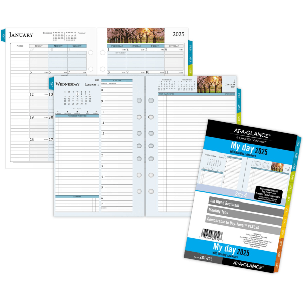 slide 3 of 4, 2025 At-A-Glance Zenscapes Daily/Monthly 2-Page-Per-Day Planner Refill, Desk Size, January To December, 1 ct