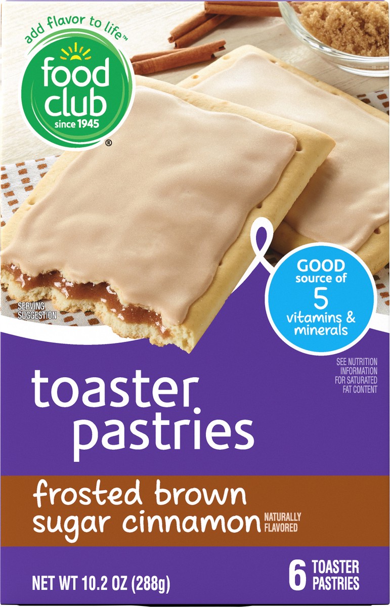 slide 3 of 12, Food Club Frosted Brown Sugar Cinnamon Toaster Pastries 6 ea, 6 ct
