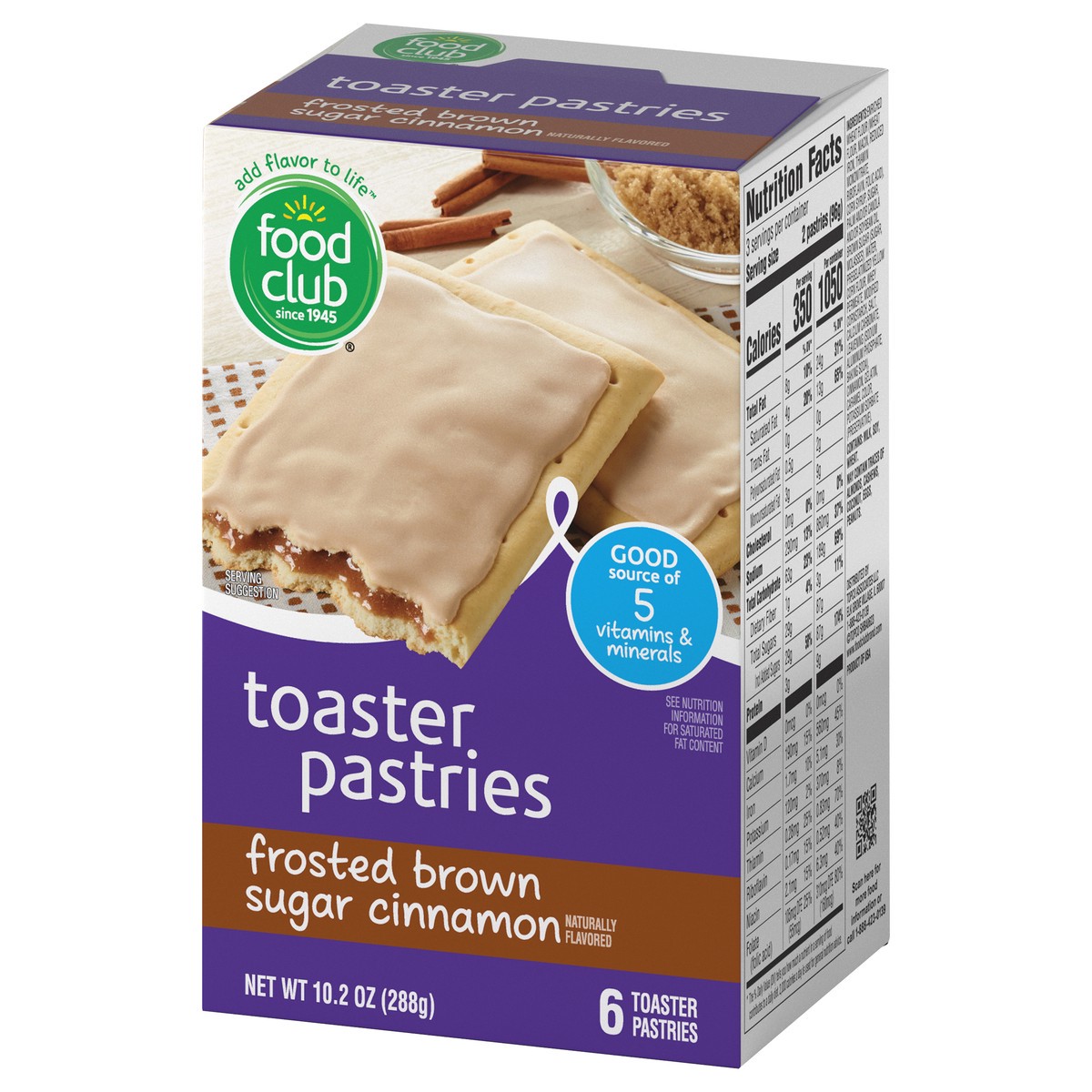 slide 12 of 12, Food Club Frosted Brown Sugar Cinnamon Toaster Pastries 6 ea, 6 ct