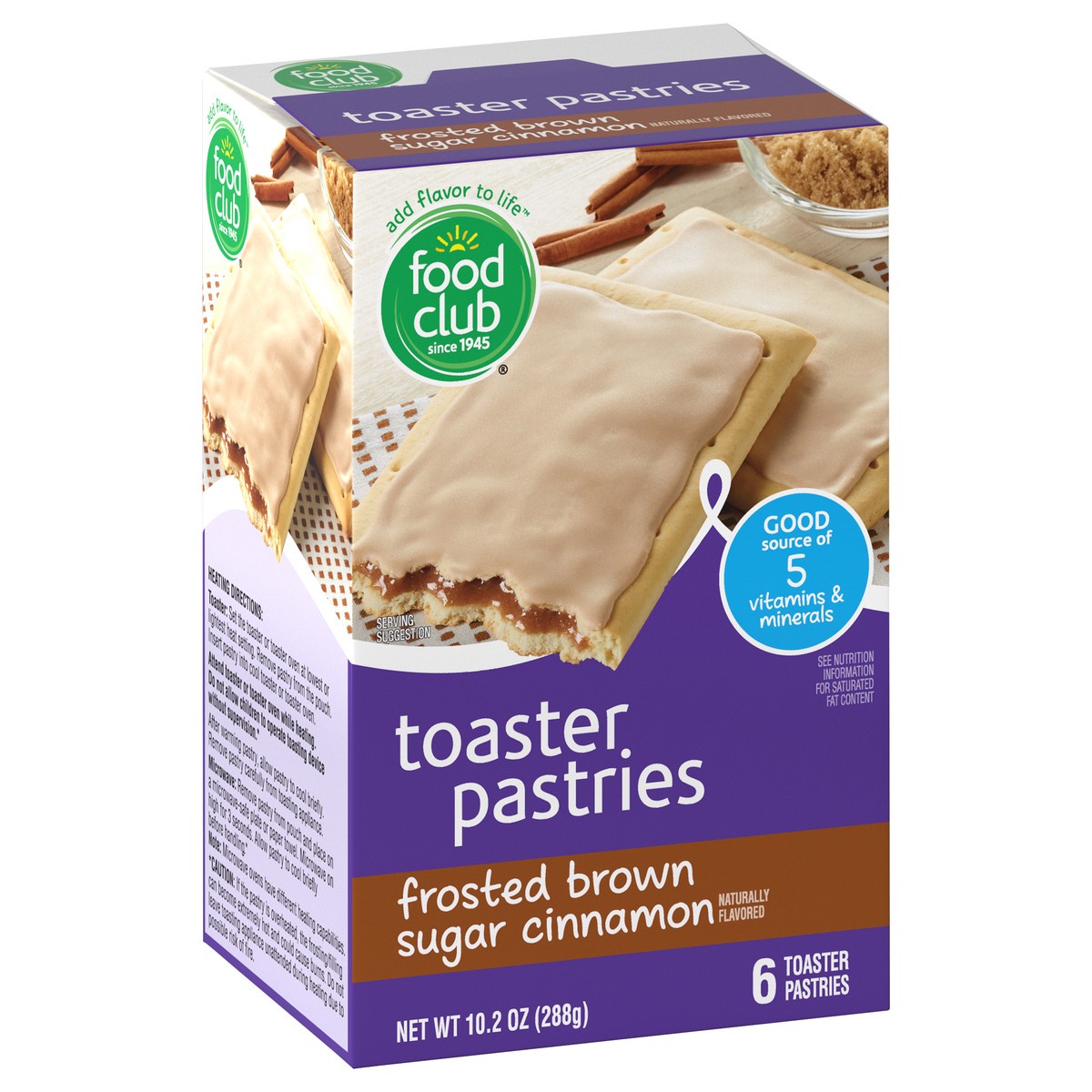 slide 10 of 12, Food Club Frosted Brown Sugar Cinnamon Toaster Pastries 6 ea, 6 ct