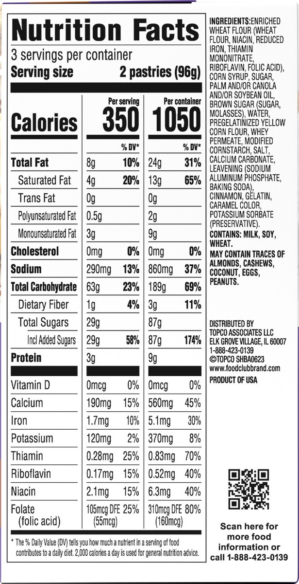 slide 7 of 12, Food Club Frosted Brown Sugar Cinnamon Toaster Pastries 6 ea, 6 ct