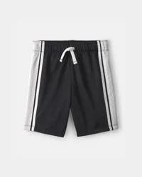 Oshkosh Boys Striped Mesh Active Shorts - Black