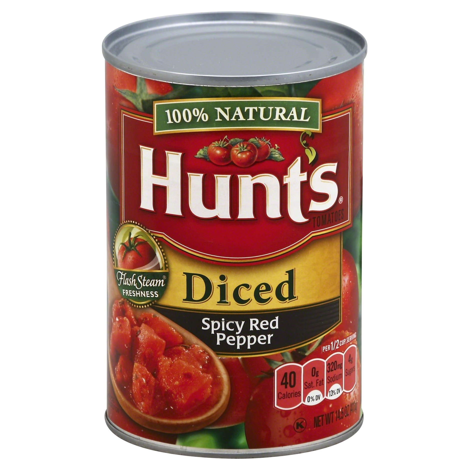 slide 1 of 1, Hunt's Diced Tomatoes with Spicy Red Pepper, 14.5 oz