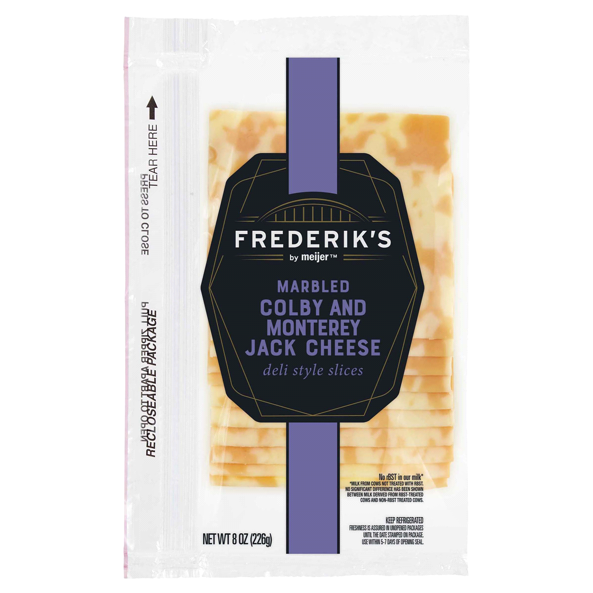 slide 1 of 1, FREDERIKS BY MEIJER Frederik's by Meijer Marbled Colby and Monterey Jack Sliced Cheese, 8 oz, 8 oz