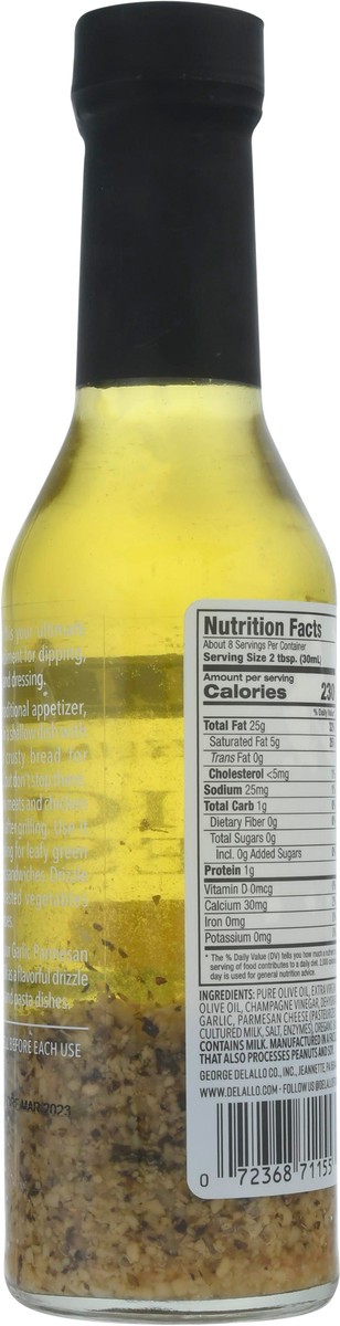 slide 14 of 14, DeLallo Garlic & Parmesan Dipping & Drizzling Oil, 1 ct