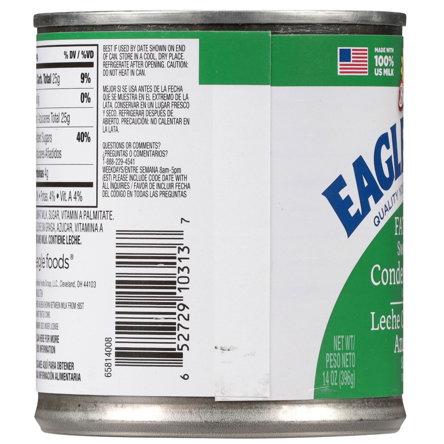 slide 6 of 8, Eagle Brand Borden Fat Free Condensed Milk 14 oz, 14 oz