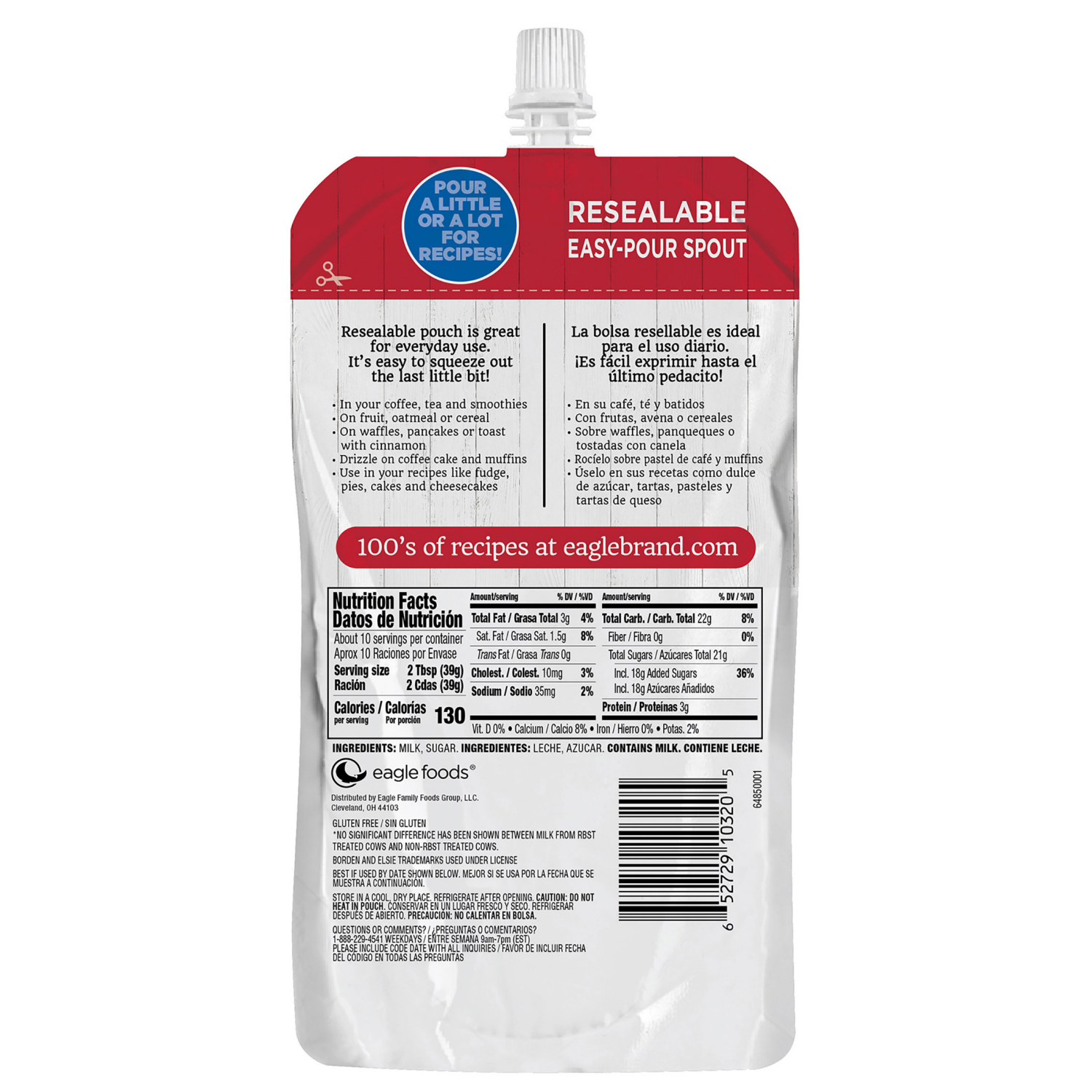 slide 2 of 8, Eagle Brand Sweetened Condensed Milk Pouch, 14 oz