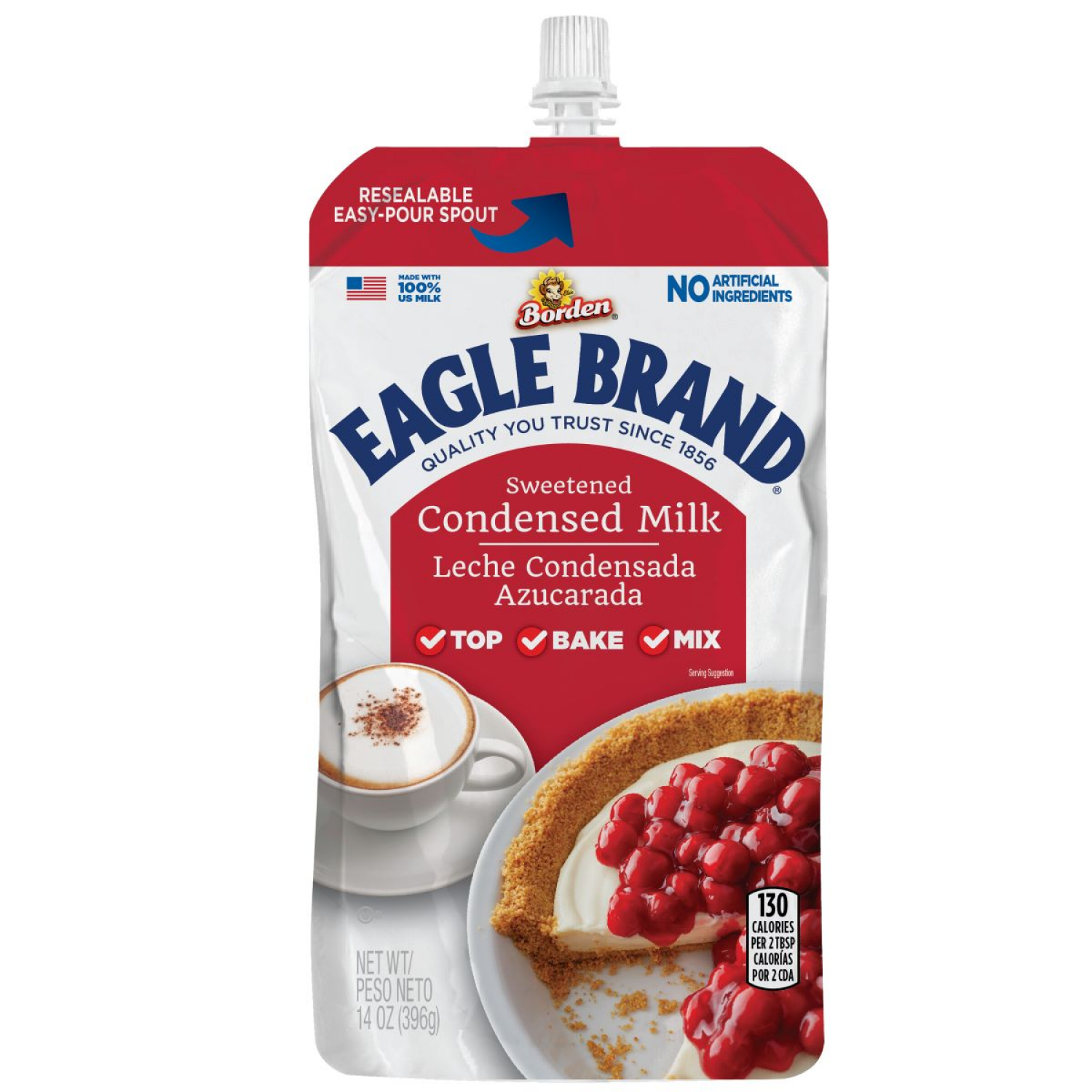slide 1 of 8, Eagle Brand Sweetened Condensed Milk Pouch, 14 oz