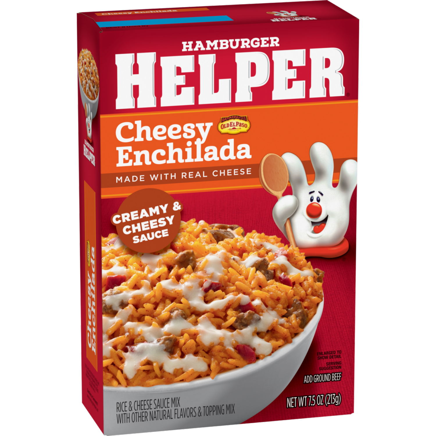 slide 3 of 4, Hamburger Helper Cheesy Enchilada Rice & Cheese Sauce Mix 7.5 oz, 7.5 oz