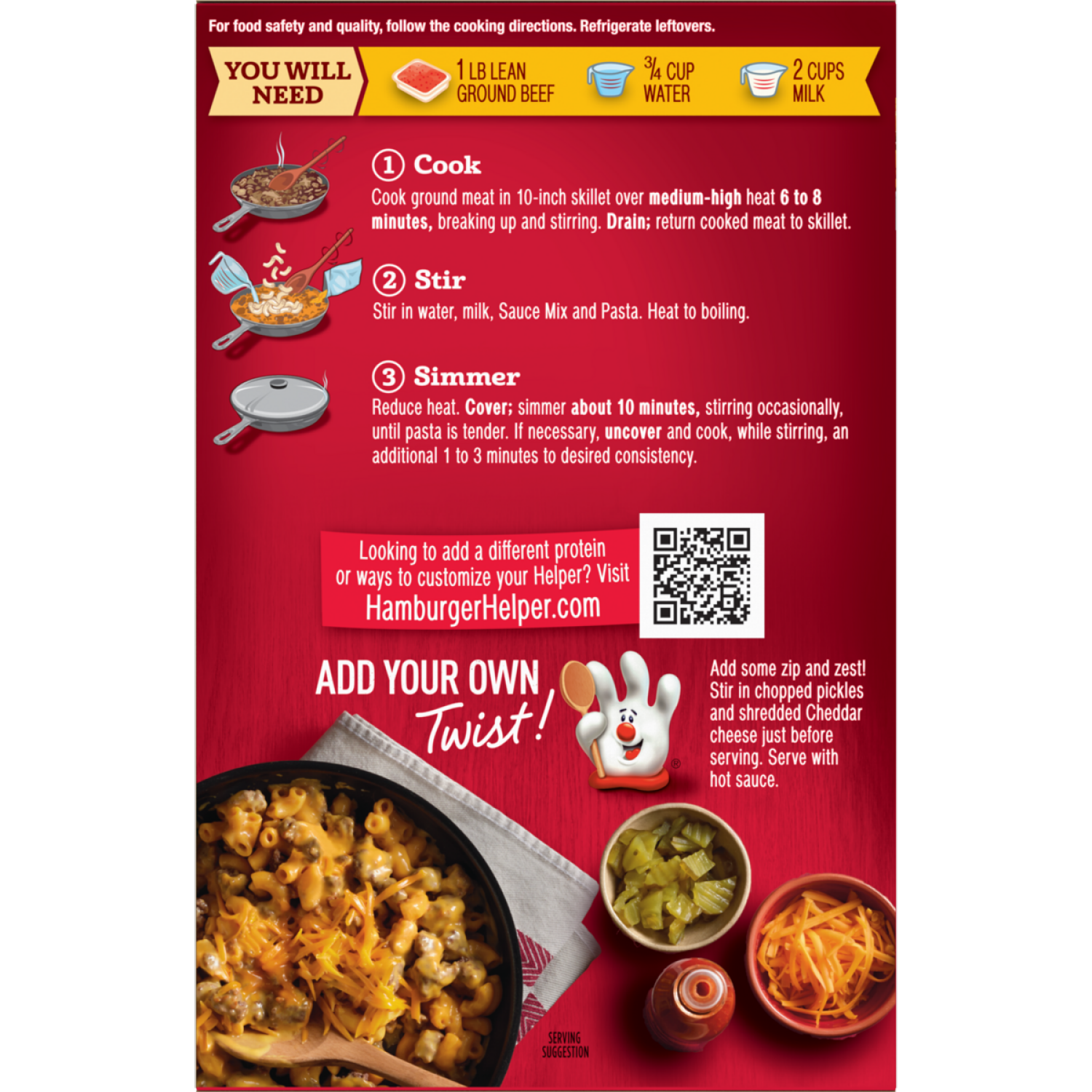 slide 2 of 6, Hamburger Helper Bacon Cheeseburger Pasta Meal Kit 5.1 oz, 5.1 oz