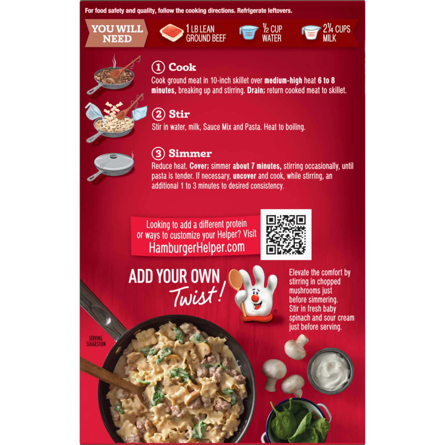 slide 2 of 6, Hamburger Helper Deluxe Beef Stroganoff Pasta Meal Kit 5.5 oz, 5.5 oz