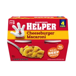 Helper Cheeseburger Macaroni 4-Pack Microwave Cup, 4x 2 Oz Cups Per Pack, 3x 4-Packs Per Case