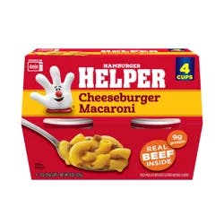 Helper Cheeseburger Macaroni 4-Pack Microwave Cup, 4x 2 Oz Cups Per Pack, 3x 4-Packs Per Case
