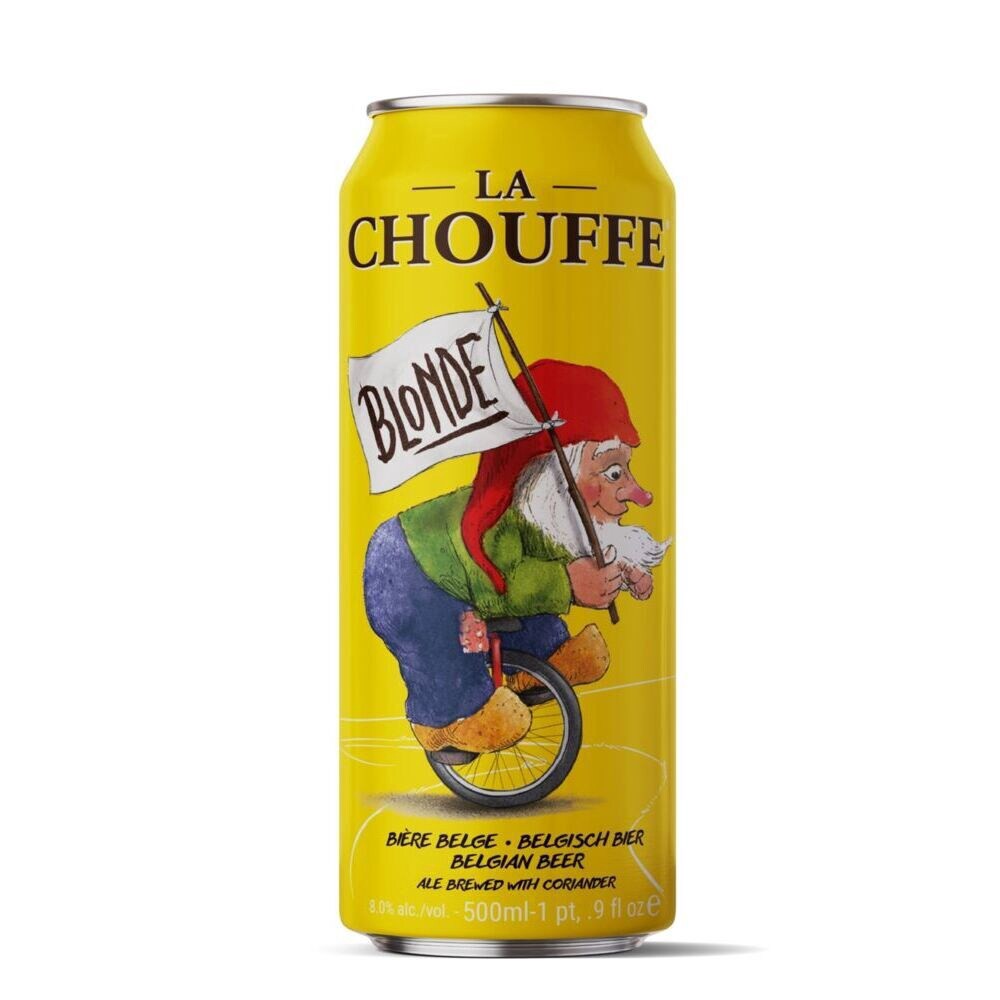 slide 2 of 6, La Chouffe Blonde Beer 4 - 1 pt Cans, 4 ct