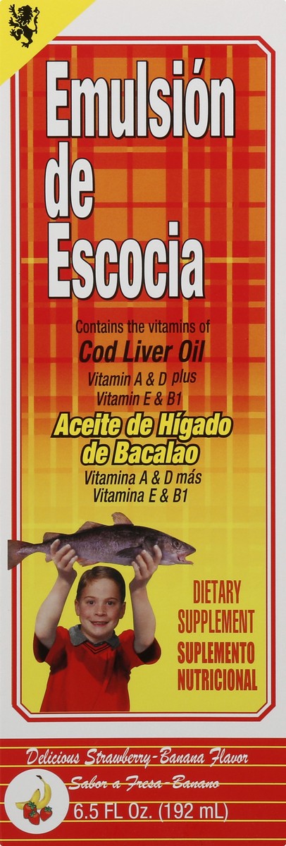 slide 1 of 12, Emulsion de Escocia Strawberry-Banana Flavor Cod Liver Oil 6.5 oz, 6.5 oz