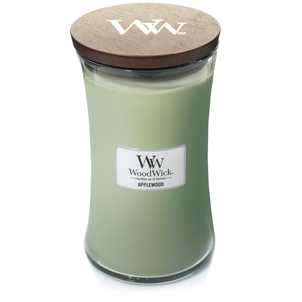 slide 1 of 3, Woodwick Large Jar Candle Applewood, 17.2 oz