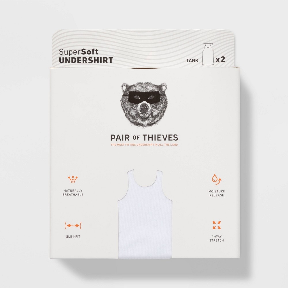 Pair of Thieves Men's Tank Undershirt 2pk - White L