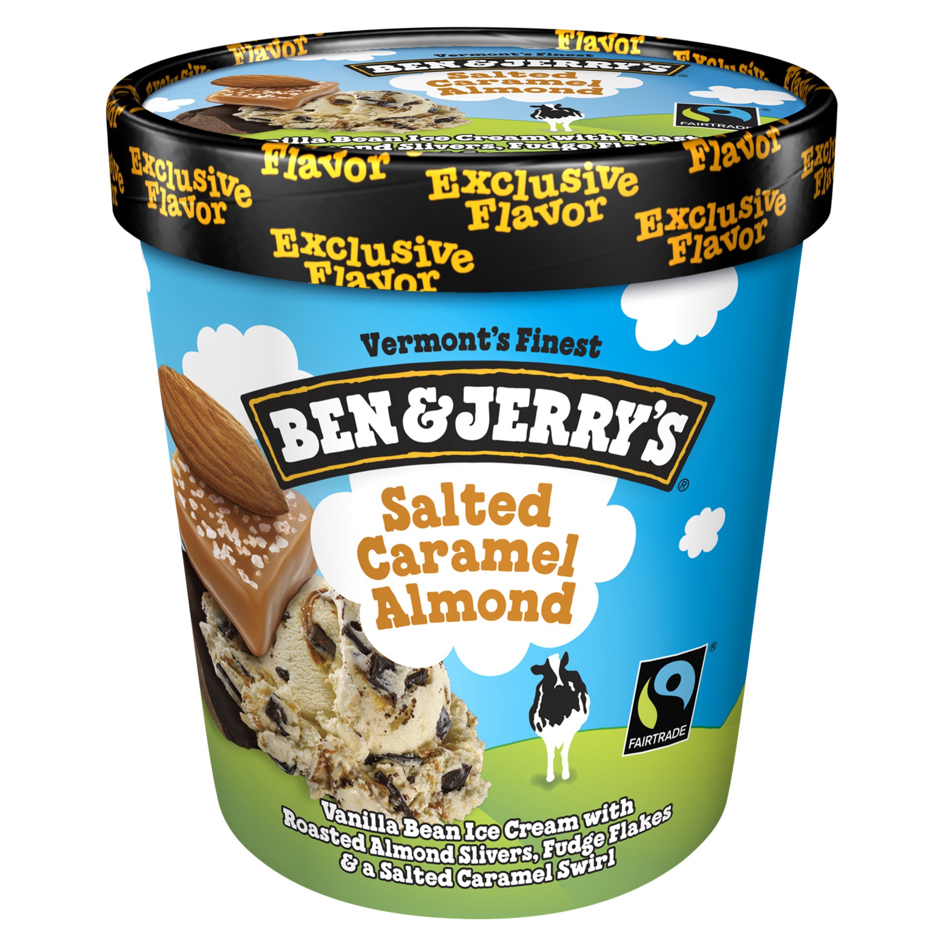 slide 1 of 4, Ben & Jerry's Ice Cream Salted Caramel Almond, 