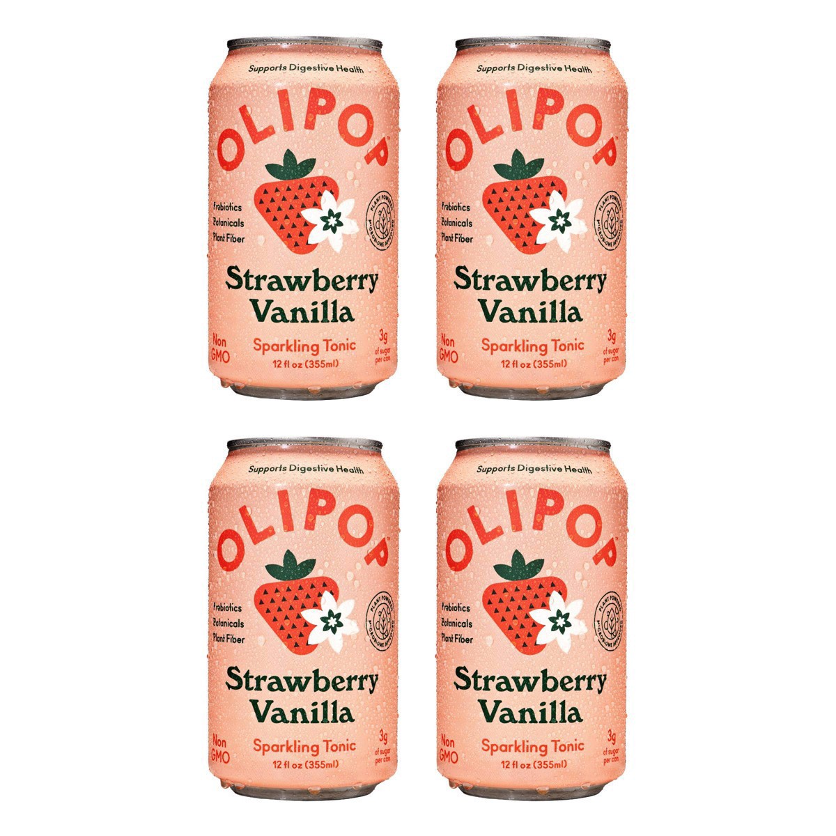 slide 48 of 55, OLIPOP Strawberry Vanilla Sparkling Tonic - 4ct/12 fl oz, 4 ct; 12 fl oz