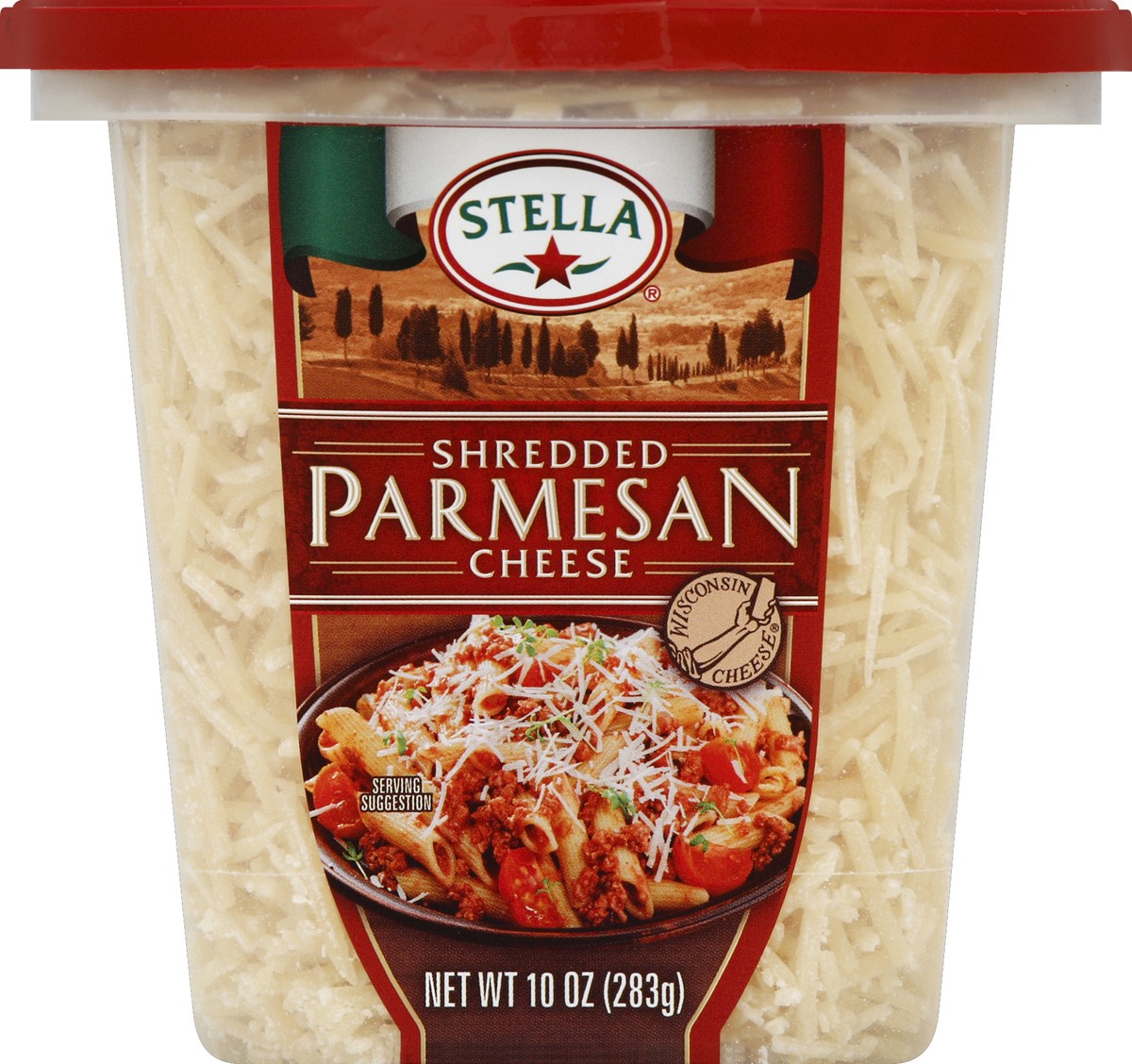 slide 2 of 3, Stella Shredded Parmesan Cheese 10 oz, 10 oz