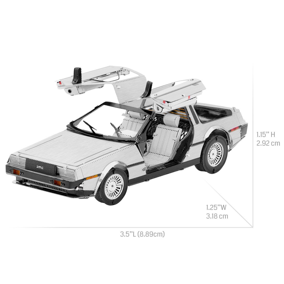 slide 10 of 15, Fascinations Metal Earth Delorean Steel Model Kit, 3.5 in x 1.25 in x 1.15 in