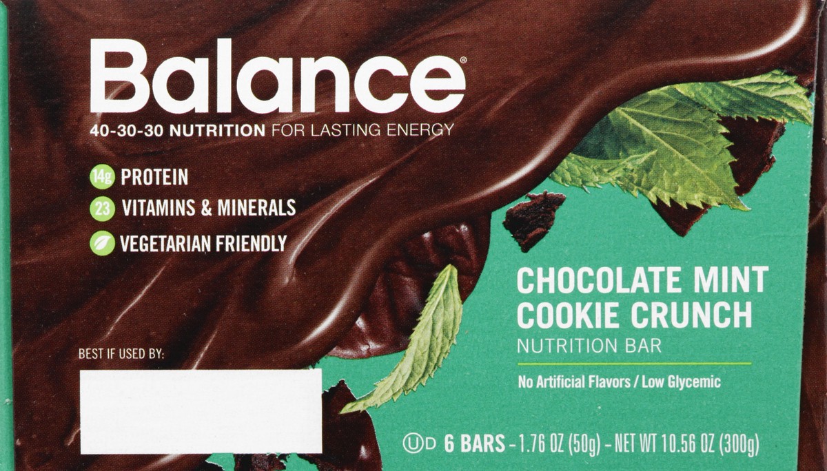 slide 5 of 9, Balance Chocolate Mint Cookie Crunch Nutrition Bar 6 ea, 6 ct; 1.76 oz