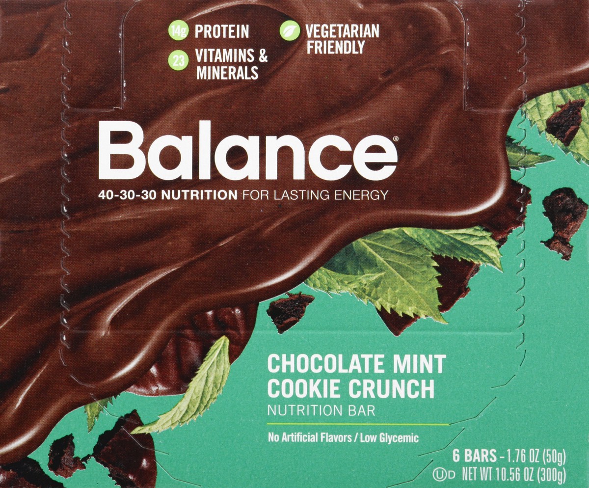 slide 9 of 9, Balance Chocolate Mint Cookie Crunch Nutrition Bar 6 ea, 6 ct; 1.76 oz