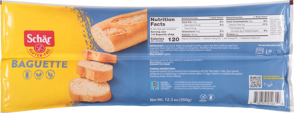 slide 1 of 13, Schär Bread Parbaked Baguette, 12.3 oz