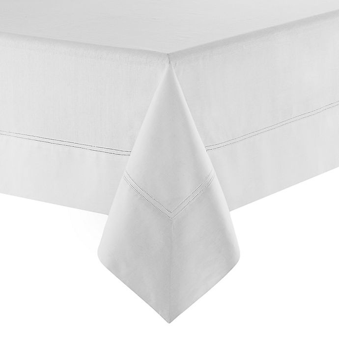 slide 1 of 2, Waterford Linens Corra Oblong Tablecloth - White, 70 in x 126 in