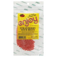 slide 1 of 1, Enjoy Strwbry Sour Belts, 2.5 oz