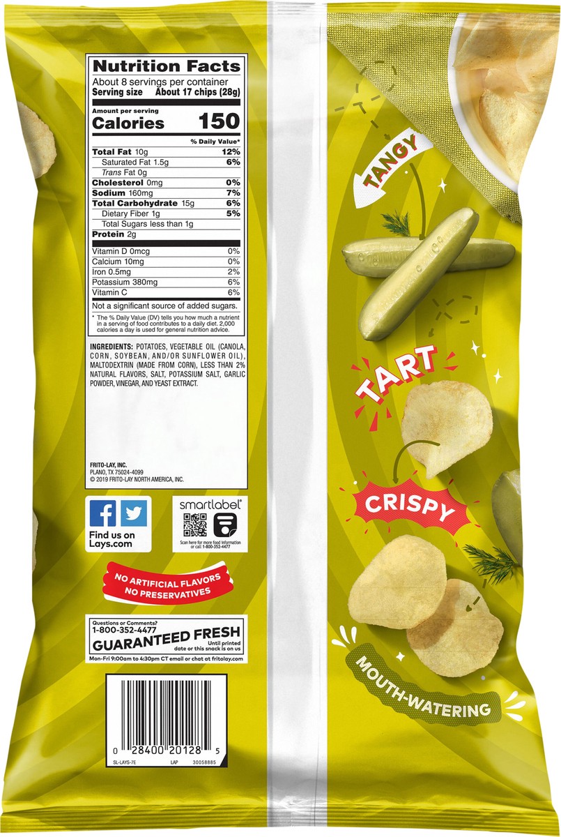 slide 4 of 9, Lay's Potato Chips Dill Pickle Flavored 7 3/4 Oz, 7.75 oz