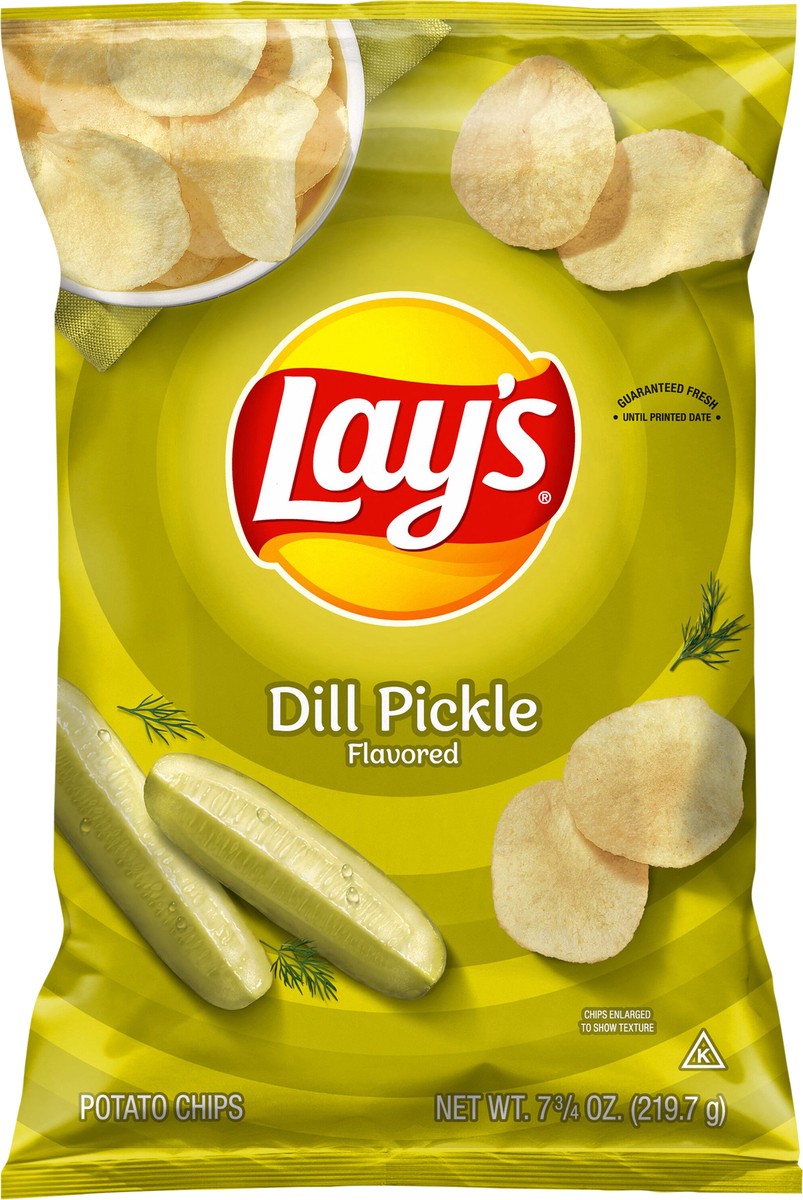 slide 8 of 9, Lay's Potato Chips Dill Pickle Flavored 7 3/4 Oz, 7.75 oz