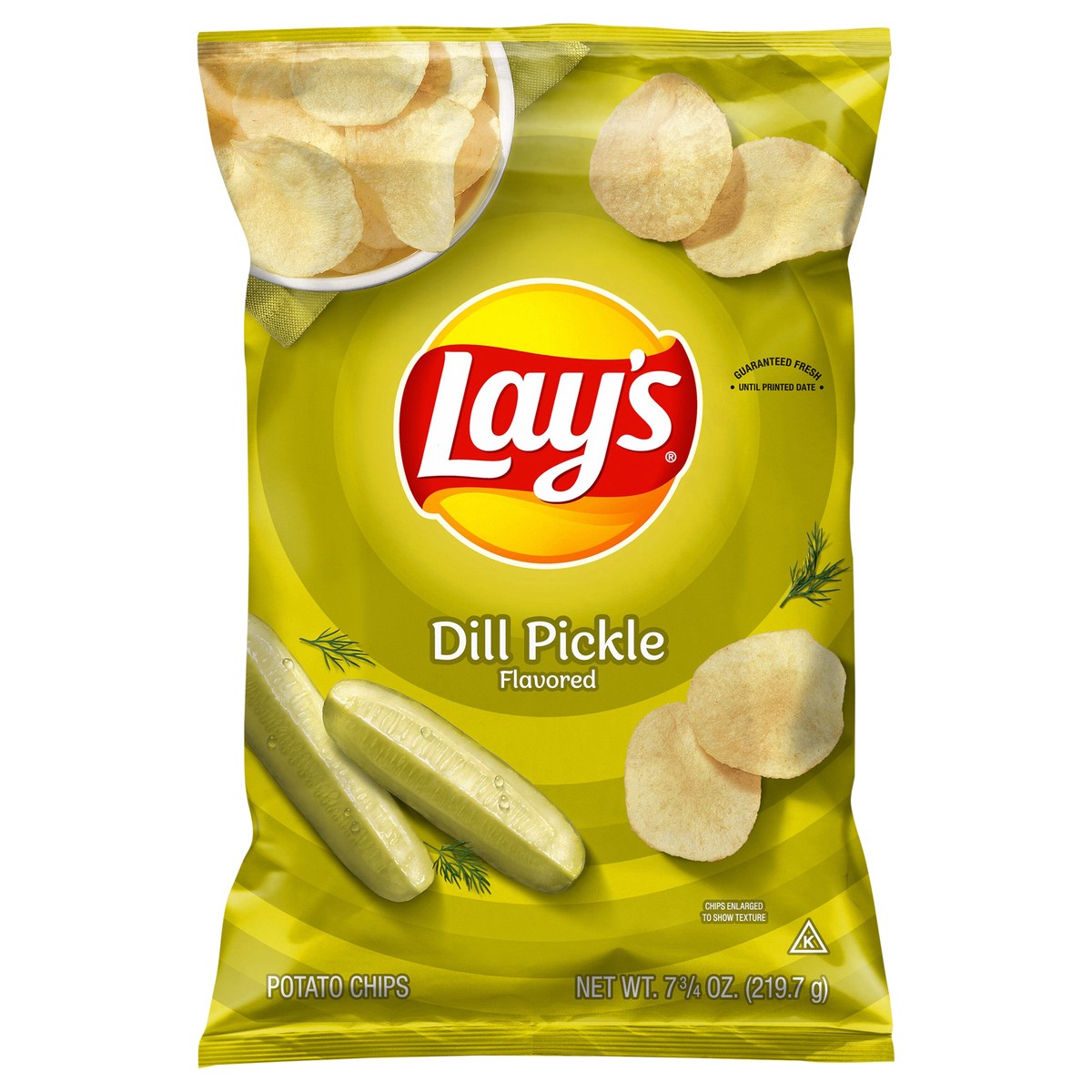 slide 1 of 4, Lay's Dill Pickle Flavored Potato Chips, 7.75 oz