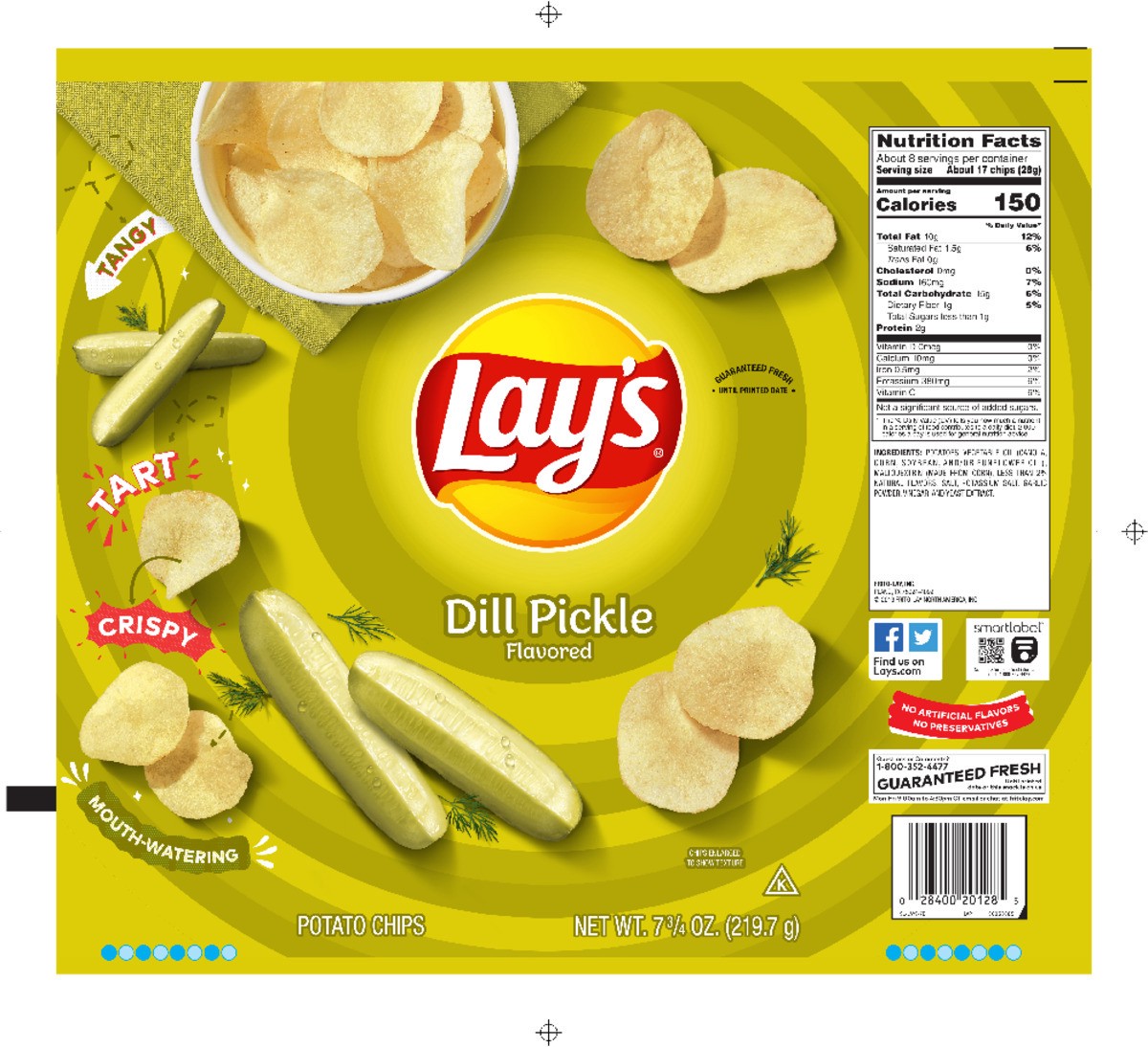 slide 9 of 9, Lay's Potato Chips Dill Pickle Flavored 7 3/4 Oz, 7.75 oz