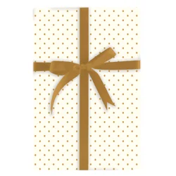 Design Design Gold Swiss Dots Cream Gift Wrap Roll