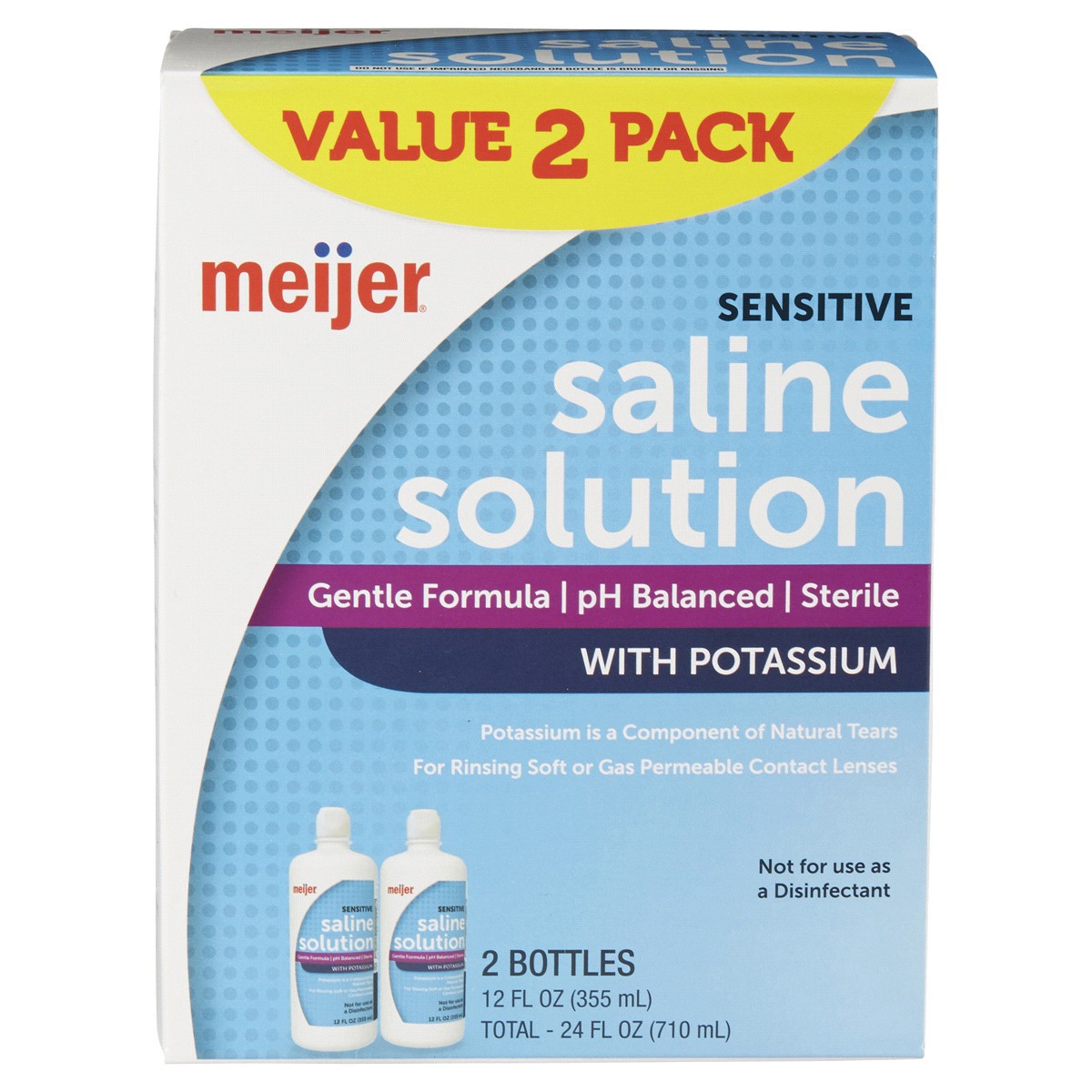 slide 1 of 9, Meijer Saline Solution, 12 oz, 2 ct