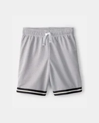 Oshkosh Boys Striped Mesh Active Shorts - Grey - Size 12