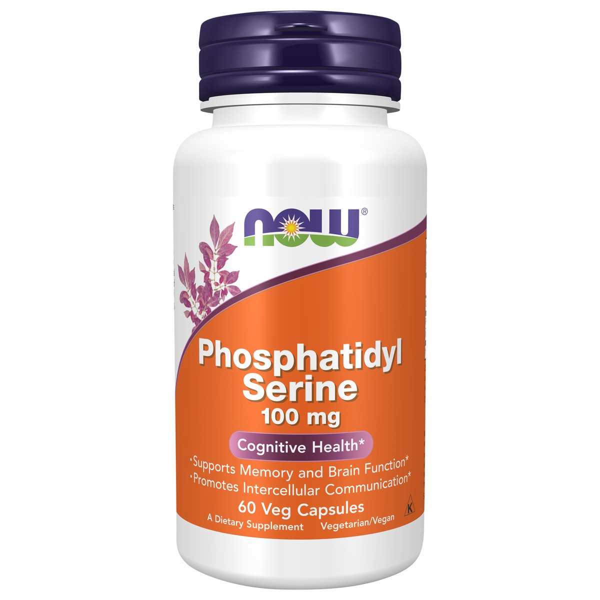 slide 1 of 4, NOW Phosphatidyl Serine 100 mg - 60 Veg Capsules, 60 ct