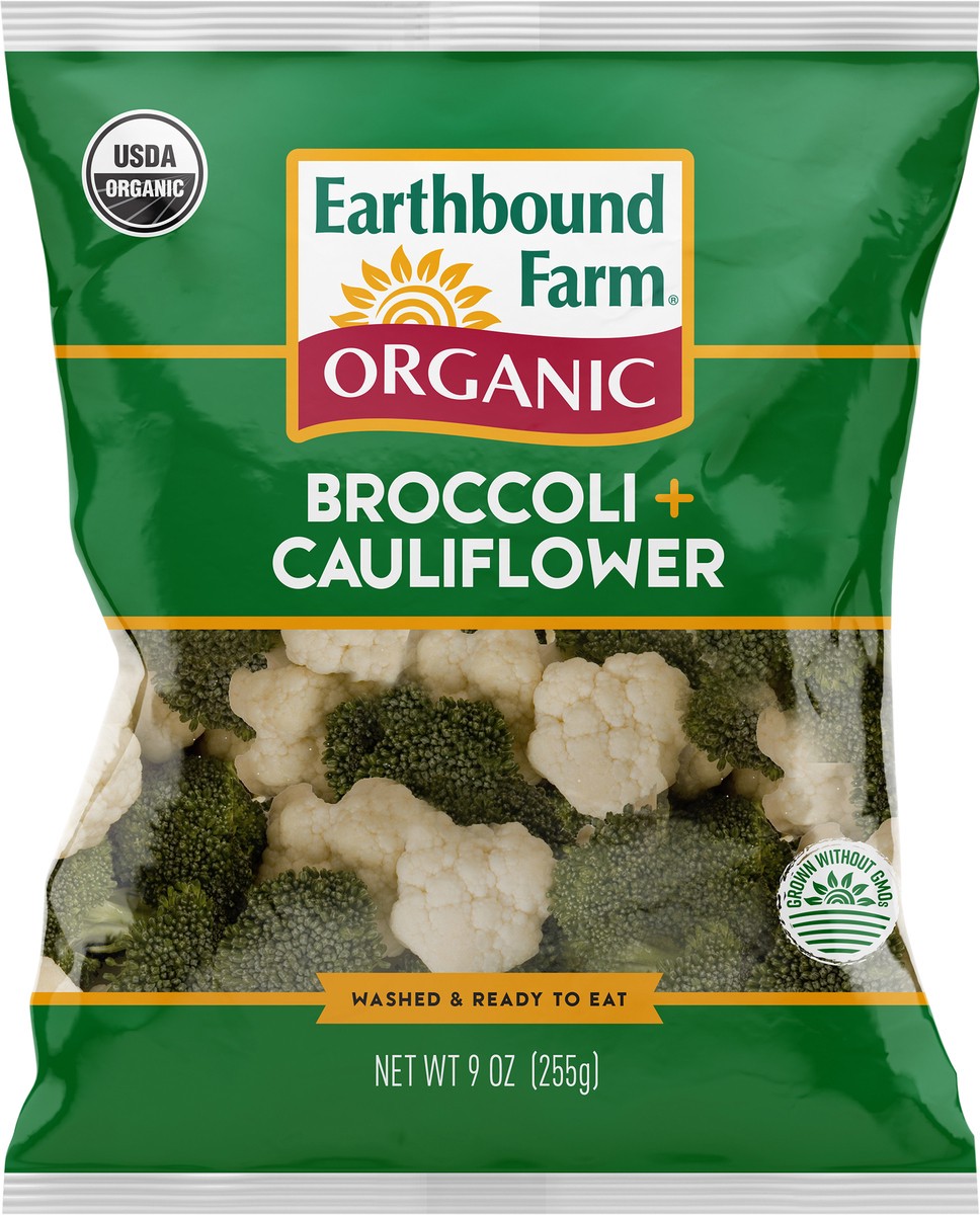 slide 2 of 6, Earthbound Farm Broccoli + Cauliflower, 9 oz