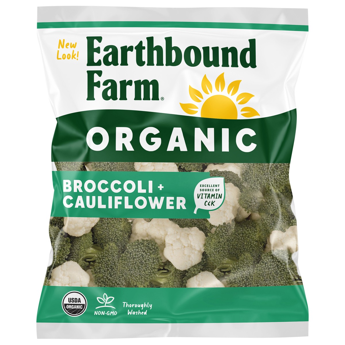 slide 1 of 6, Earthbound Farm Organic Broccoli + Cauliflower Florets, 9 oz