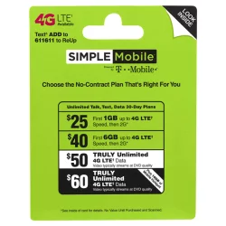 Simple Mobile $60 Airtime Card