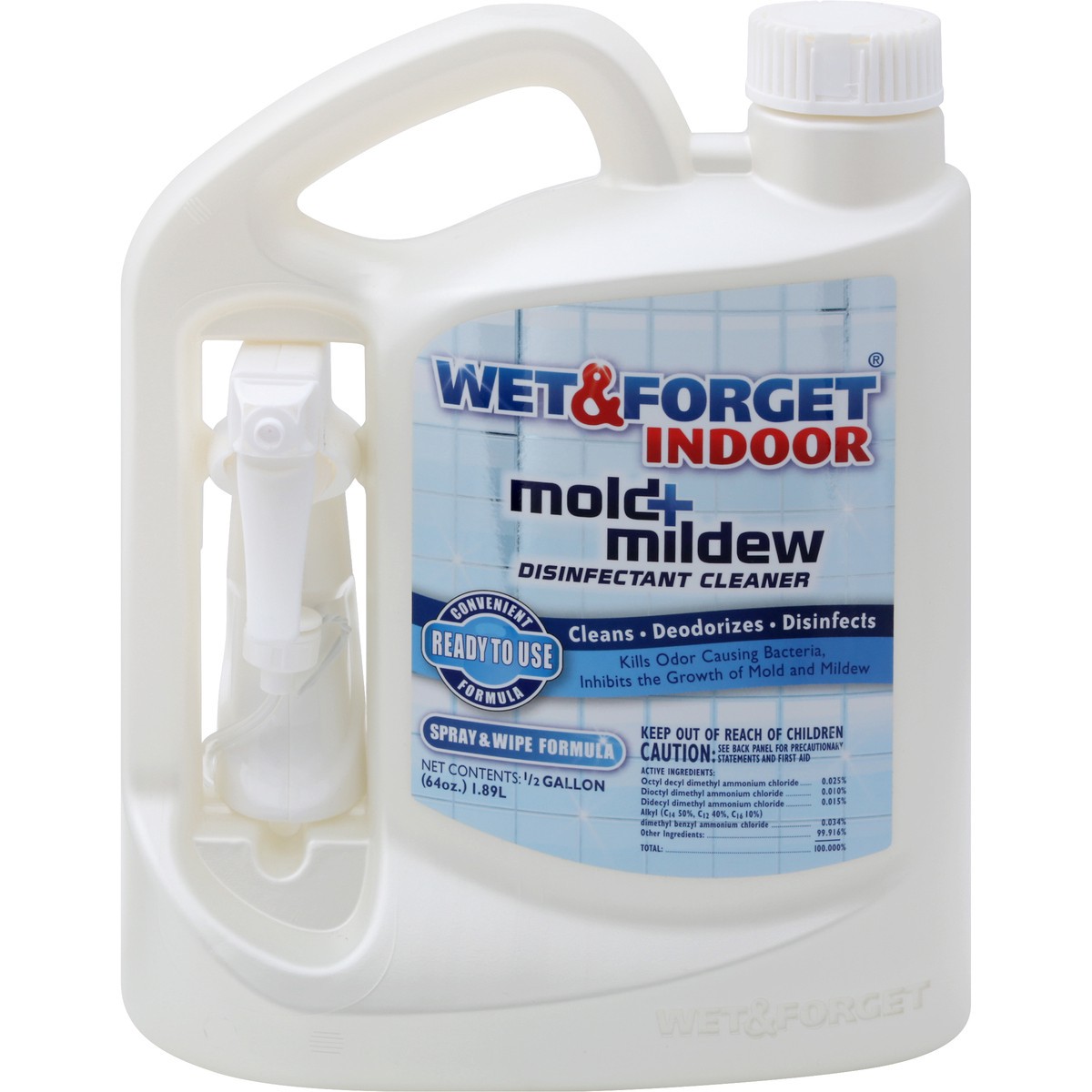 slide 1 of 7, Wet & Forget Disinfectant Cleaner 0.5 GL, 1/2 gal